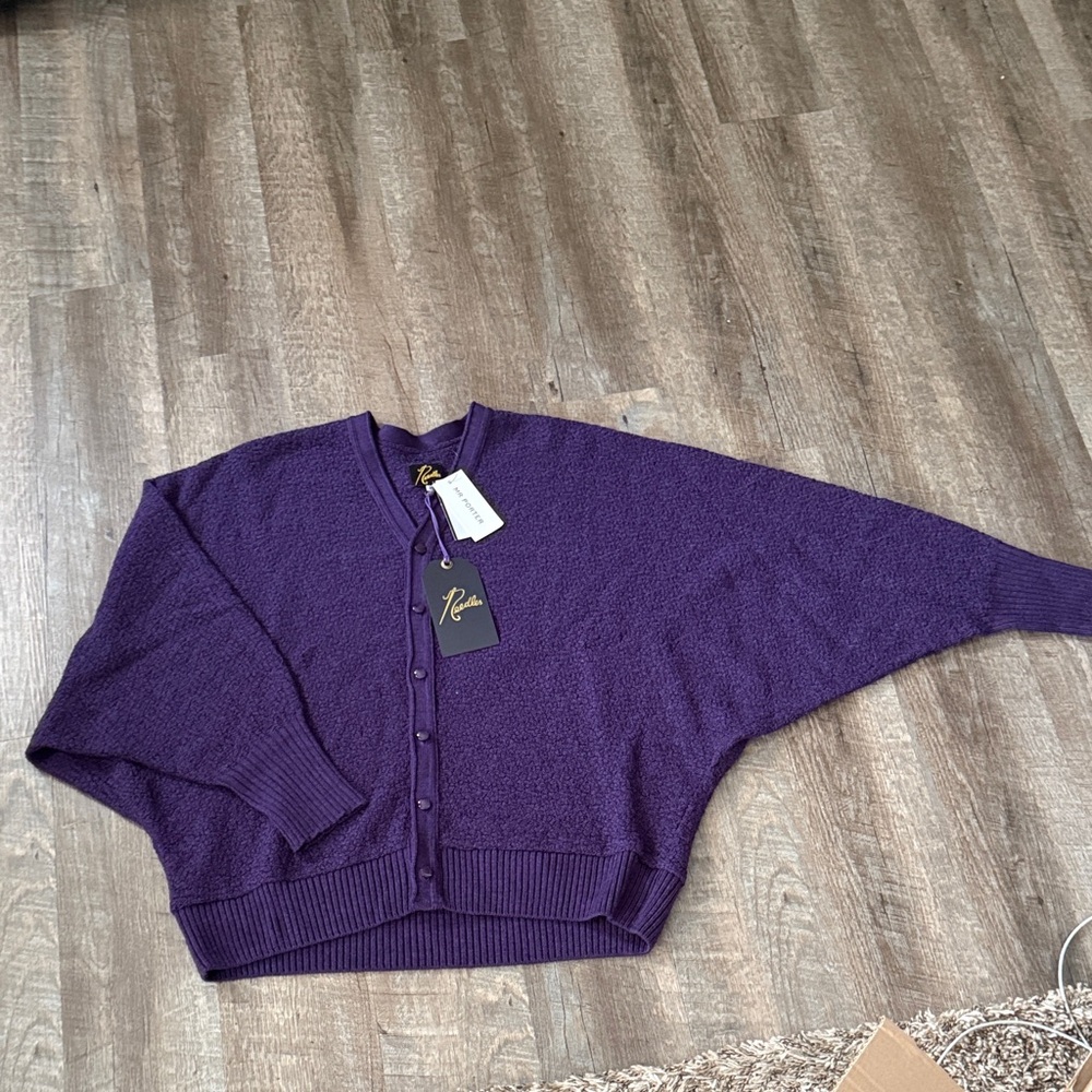 Needles Purple Men's Cardigan Sweater